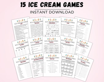Ice Cream Games, Ice Cream Party Games, Ice Cream Game Printable, Ice Cream Activity, Ice Cream Social Games, Ice Cream Birthday Party