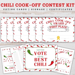 Chili Koch-Off-Contest Kit, Chili Koch-Off-Preis-Zertifikate, Chili Koch-Off-Wahlzettel, Chili Koch-Aus Printables, Chili Koch-Off