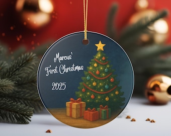 Personalized Baby's First Christmas Ornament, Baby 1st Christmas Ornament, Custom Baby Ornament, New Baby Ornament, Baby Shower Gift