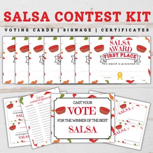 Salsa Contest Kit, Bester Salsa Wettbewerb, Salsa Herausforderung, Salsa Showdown, Salsa Wettbewerb, Salsa Abstimmung, Bester Salsa Preis, Salsa Stimmzettel