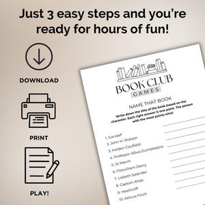 Book Club Games, Book Club Icebreakers, Book Club Activities, Printable ...