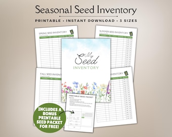 Seed Inventory Tracker, Inventory Sheet, Garden Seeds Organization, Seed Inventory Log, Seed Starting, Seed Packets Plant Seeds Seed Storage