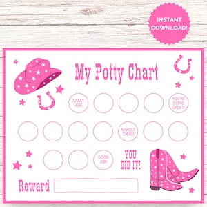 Cowgirl Potty Training Chart, Potty Training Chart Printable, Potty Reward Chart
