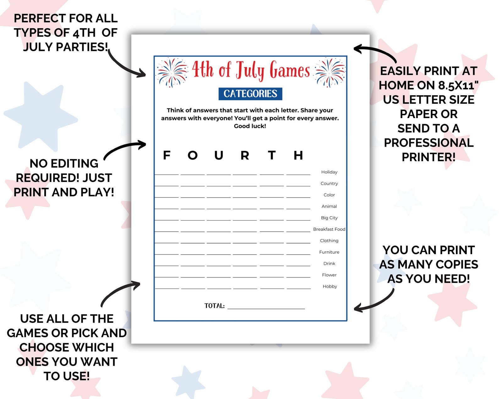 4th of July Games, 4th of July Party, Fourth of July Games, July 4th ...
