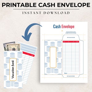 Printable Cash Envelopes, Money Envelope, Cash Envelope Tracker, Savings Challenge, Budget Envelopes Printable, Cash Envelope System