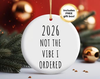 2026 Ornament, Not the Vibe I Ordered, Christmas 2026, 2026 Christmas Gift, White Elephant, Funny Ornament, Keepsake 2026, Humorous Xmas