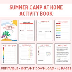 Summer Camp at Home Planner, Summer Planner, Home Activities, Kids Summer Planner, Stay at Home Moms, Kids Summer Camp, Activity Planner