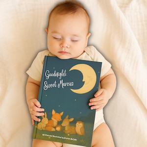 Personalisiertes Babybuch mit Namen, individuelle Gute-Nacht-Geschichte, Geschenk für Baby, Neugeborenen Geschenk, Gute-Nacht-Geschichte, Babypartygeschenk
