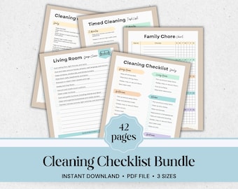 Cleaning Checklist, Weekly Checklist, Printable Checklist, ADHD Checklist, Spring Cleaning Checklist, Cleaning Schedule Deep Clean Checklist