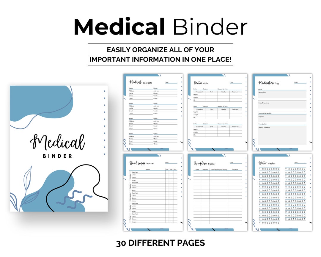 Medical Planner Printable, Medical Binder Printable, Healthcare Planner ...