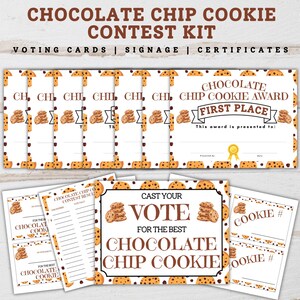 Chocolate Chip Cookie Contest Kit, Keks-Konkurrenz, Keks-Party, Keks-Stimmzettel, Wahlzettel, Preisurkunde, Bester Keks-Preis