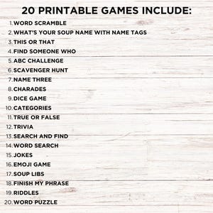 Soup Games, Soup Party Games, Souper Bowl Games, Soup Theme Party ...