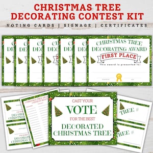 Weihnachtsbaum-Dekorations-Contest-Kit, Weihnachtsbaum-Contest-Kit, Weihnachtsbaum-Konkurrenz, dekorierte Weihnachtsbaum-Preis-Zertifikate