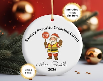 Personalized Crossing Guard Ornament, Custom Gift for Crossing Guard, Crossing Guard Appreciation Gift, Thank You Gift, School Ornament