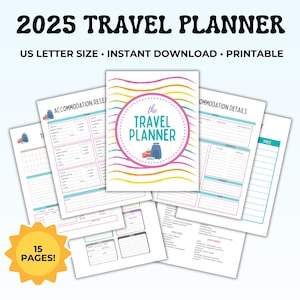 Travel Planner Printable Bundle, Packing List, Organizer, Holiday Planner, Itinerary Planner, Travel To Do List