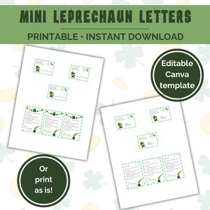Mini cartas de duende, carta trampa para duendes, carta de duende, cartas editables, mini sobres, nota de duende, duende imprimible