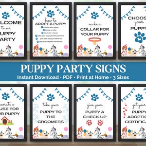 Puppy Party Signs, Puppy Party Games, Pet Adoption Party, Adopt a Puppy Party, Dog Adoption Birthday Party, Dog Lover Birthday, Puppy Pawty