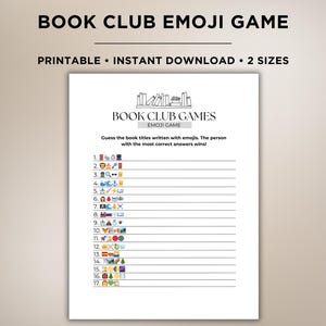 Book Club Emoji Game, Book Title Emoji Game, Emoji Guessing Game, Book Club Icebreaker Game, Book Club Party Game, Game for Book Readers