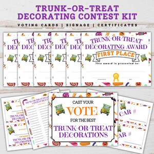 Trunk or Treat Decorating Contest Kit, Trunk or Treat Decorating Competition, Voting Ballots, Contest Ballots, Trunk or Treat Award