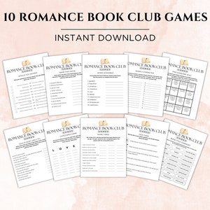 Romance Book Club Games, Romance Book Club Game Bundle, Icebreaker Games for Romance Readers, Romance Book Club Activity, Smut Book Club