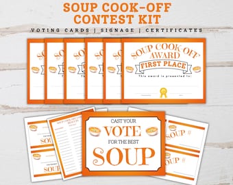 Soup Cook-Off Contest Kit, Soup Contest, Souper Bowl, Soup Competition, Soup Cookoff, Soup Voting, Best Soup Award, Soup Contest Voting