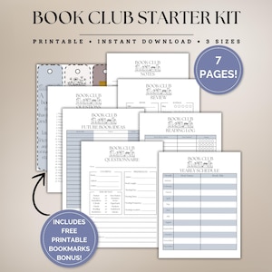 Book Club Starter Kit, Book Club Planner, Book Club Organizer Kit, Book Club Guide, Book Club Bundle, Book Club Meeting, Book Club Ideas
