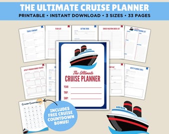 Cruise Planner, Printable Planner, Travel Planner, Cruise Countdown, Cruise Packing List, Outfit Planner, Vacation Planner, Trip Planner