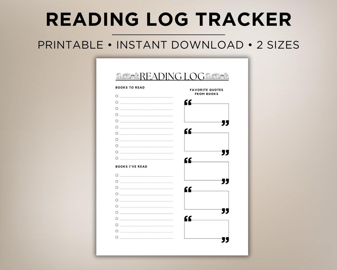 Book Log Reader Reading Log Tracker, Reading Tracker, Book Reading Tracker, Book ...