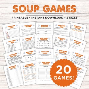 Soup Games, Soup Party Games, Souper Bowl Games, Soup Theme Party, Church Party Games, Family Reunion Games, Soup Night, Soup Contest