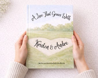 Libro personalizado "Amor que crece", regalo para novio, novia, esposo, esposa, aniversario, San Valentín, nuestra historia de amor.
