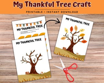 Thankful Tree Craft for Kids, Gratitude Tree, Thanksgiving Tree, Thanksgiving Craft, Gratitude Craft, Fall Craft, DIY Thankful Activity