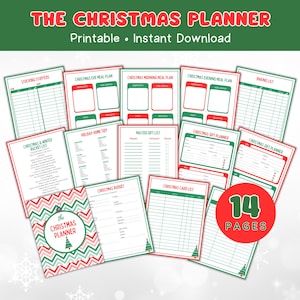 Christmas Planner, Christmas Planner Printable, Christmas Budget, Christmas Gifts Tracker, Christmas Menu Planner