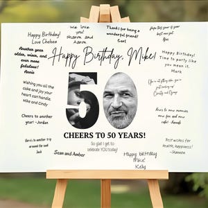 50th Birthday Party, Signature Board, Birthday Party Sign, Birthday Party Decor, Birthday Party Decorations, 50th Party Ideas, Custom Decor