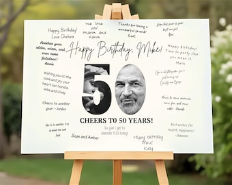 50th Birthday Party, Signature Board, Birthday Party Sign, Birthday Party Decor, Birthday Party Decorations, 50th Party Ideas, Custom Decor