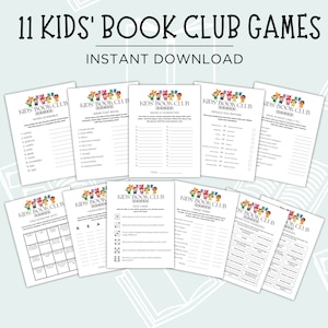 Giochi del club del libro per bambini, Attività del club del libro per bambini, Club del libro per bambini, Rompighiaccio del club del libro, Giochi stampabili per club del libro per bambini