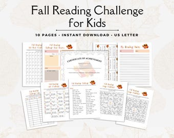 Fall Reading Challenge for Kids, 100 Book Tracker for Kids, Kids Reading Challenge, Reading Bingo Games, Kids Book Tracker, Reading Log