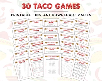 Taco Games, Taco Party Games, Taco Tuesday Games, Taco Night Games, Fiesta Games, Mexican Games, Family Games, Office Party Games Bundle