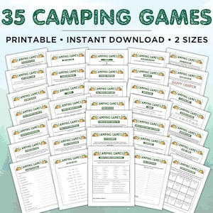 Camping Games, Camping Printable, Camping Ideas, Camping Party Kids Camping Adult Camping Camping Birthday Camping Trivia Camping Activities