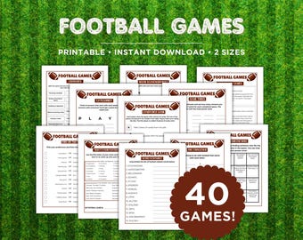 Football Games, Football Party Games, Sports Games, Football Games for Kids and Adults, Football Game Bundle, Printable Games and Activities