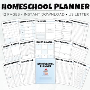 Homeschool Planner Printable, Homeschool Planner 2024-2025, Homeschool Planning, Homeschool Lesson Planner, Home School Planner Workbook