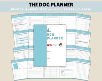 Dog Planner, Dog Care Planner, Printable Planner, Pet Planner, Puppy Planner, New Dog, Dog Lover, Dog Journal Dog Organizer Pet Care Planner