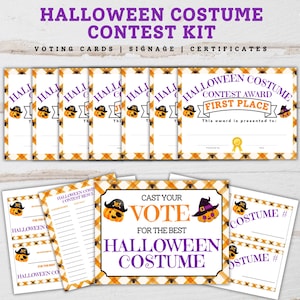 Halloween Costume Contest Kit, Costume Contest Ballots, Halloween Costume Contest Award Certificate, Printable Halloween Costume Contest
