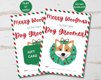 Dog Groomer Christmas Gift Card Holder, Dog Groomer Gift, Pet Groomer Gift, Gift for Dog Groomer, Merry Christmas Card, Groomer Thank You