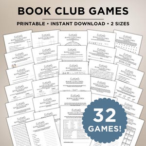 Book Club Games, Book Club Icebreakers, Book Club Activities, Printable Games for Book Clubs, Book Club Game Bundle, Reading Group Activity