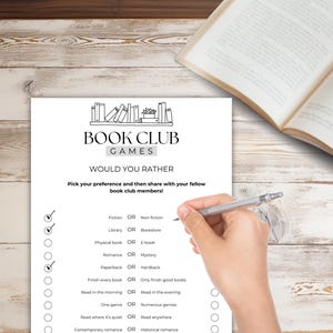 Book Club Games, Book Club Icebreakers, Book Club Activities, Printable ...