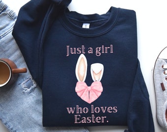 Just a Girl Coquette Aesthetic, Bow Sweater, Coquette Clothing, Bunny, Easter Sweater, Girly, Coquette Bow, Preppy Shirt, Girly Sweater