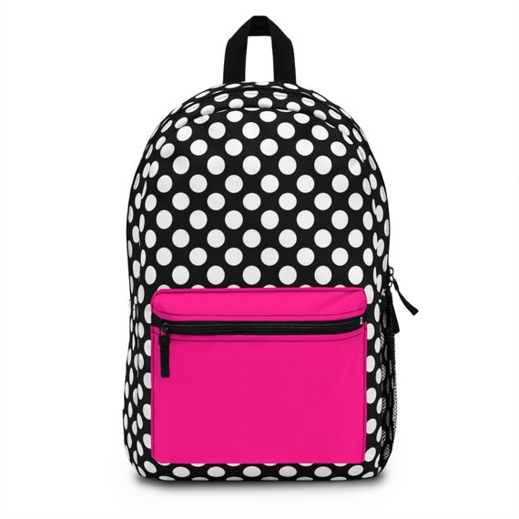 Pink backpack black and white sale