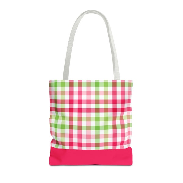 Trending Red Plaid Tote Bag for Women  Madras Plaid Tote Bag Purse, Tote bag for Work or School, Travel bag, Laptop Bag, Colorful Beach Bag