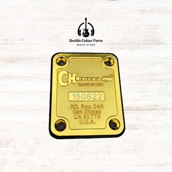 Custom Shop San Dimas metalen nekplaatafdekking met willekeurig serienummer past op Charvel-modelgitaren - Vintage goud