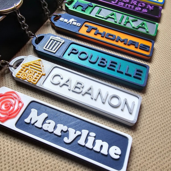 Custom 3D Keychain with Three Colors - Double-Sided, Custom Badge and Text